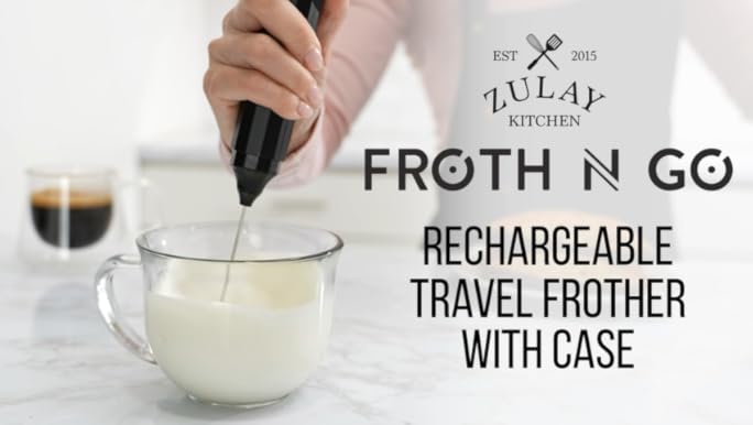 milk⭐ Amazon.com: Zulay Froth N Go Milk Frother Rechargeable - 3
